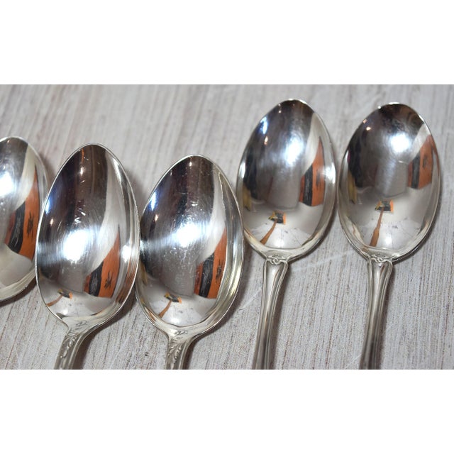 Antique Collection of 8 Floral Sterling Silver Teaspoons Tea Party For Sale - Image 11 of 17