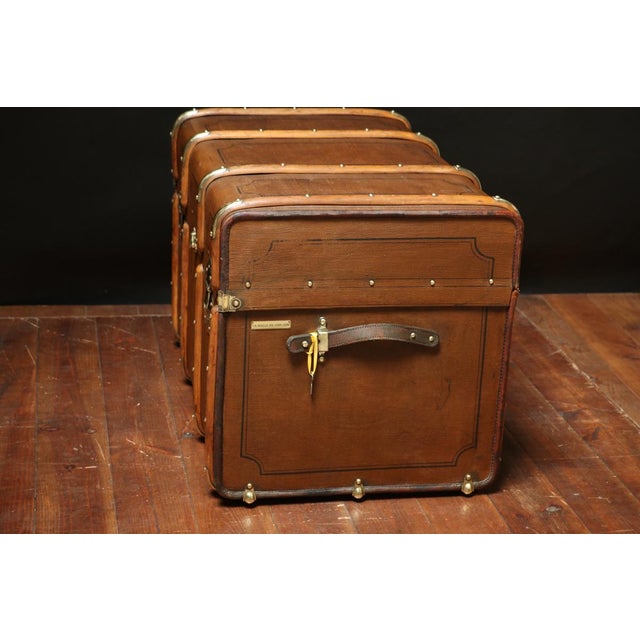 Curved Mail Trunk with Key, 1920s For Sale - Image 6 of 11