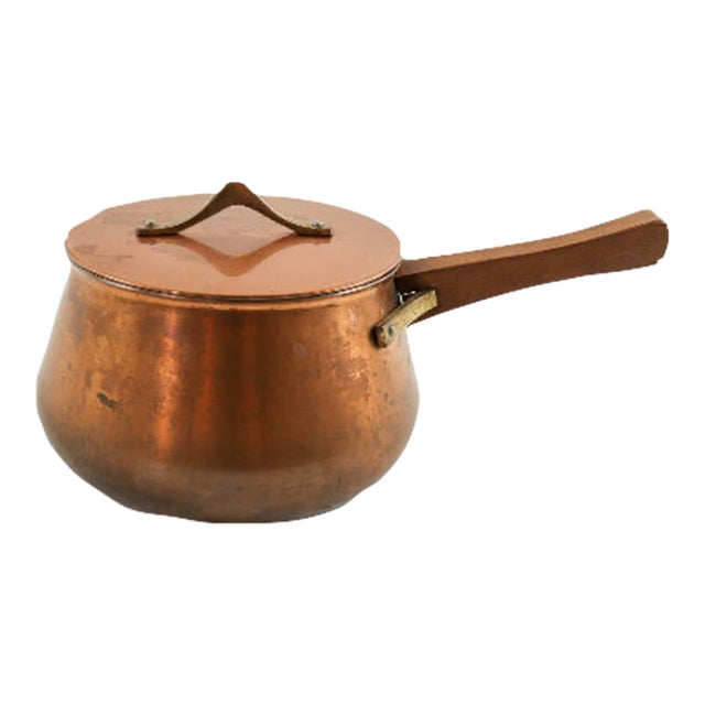 1960s Danish Modern Copper Sauce Pan For Sale