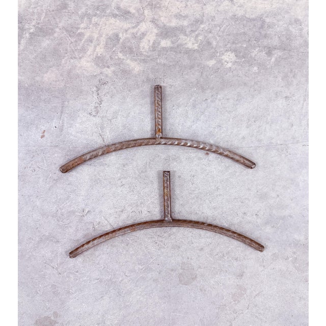 Brutalist Postmodern Hand-Forged Steel Iron Fireplace Screen and Tools For Sale - Image 11 of 14