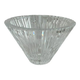 Vintage Ann Nilsson for Orrefors Crystal Round “Clarat” Pattern Linear Bowl For Sale