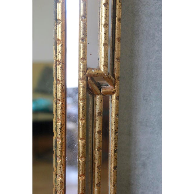 Wood Vintage Hollywood Regency Wall Mirror With Gilt Frame, 1950s For Sale - Image 7 of 8