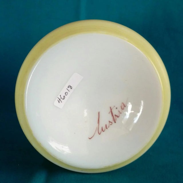 Art Nouveau 1890s Extra Large Austrian Hand Painted Cased Glass Bird Vase Signed "Austria" For Sale - Image 3 of 6