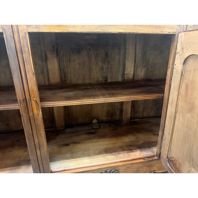 Wood Antique Louis XV Style French Provincial Walnut Enfilade Buffet Cabinet For Sale - Image 7 of 17