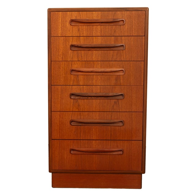 Mid-Century Modern Mid Century Modern Danish G Plan Teak Tall Dresser Chest Six Drawers Fresco 1966 For Sale - Image 3 of 13