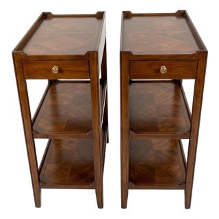 Sarreid Burled Walnut 3 Tiered End Tables For Sale