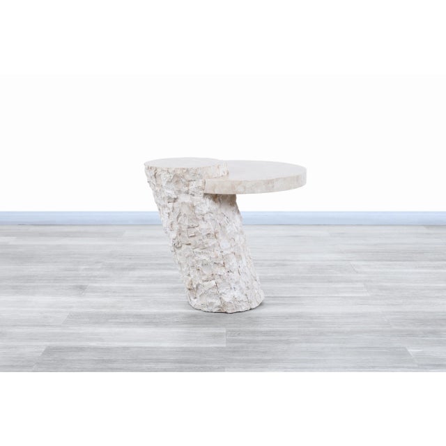 Off-white Vintage Tessellated Stone Coffee Table and Side Tables - Set of 3 For Sale - Image 8 of 9