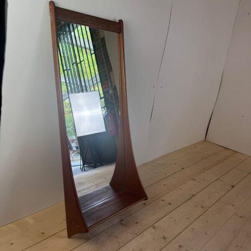 Vintage Teak Mirror with Shelf, Denmark, 1960s For Sale - Image 5 of 5