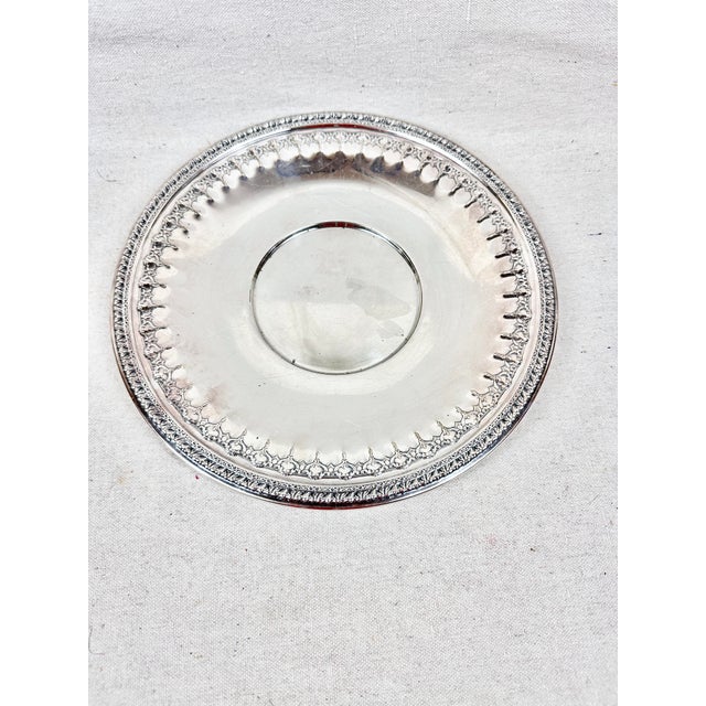 Metal Vintage Reed and Barton Silver Serving Dish For Sale - Image 7 of 8