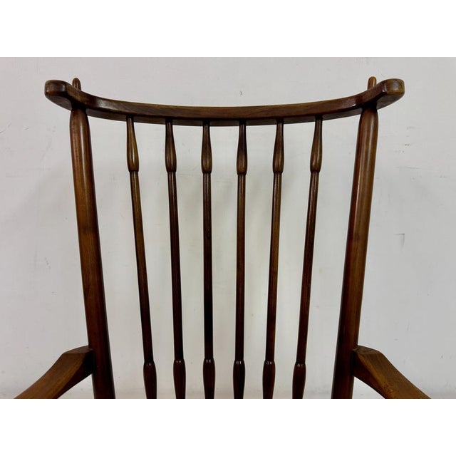 Wood Dutch Stick Back and Rush Seat attributed to De Ster Gelderland, 1950s For Sale - Image 7 of 18