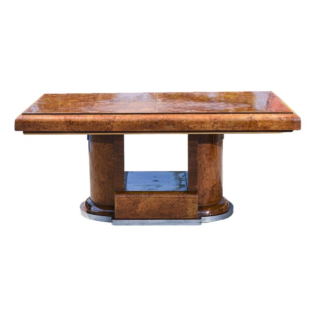 Art Deco Table in Walnut For Sale