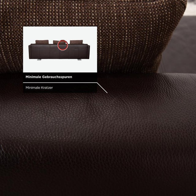 Model 6300 4-Seater Sofa and Ottoman in Brown Leather from Rolf Benz, Set of 2 For Sale - Image 11 of 18