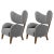 Set of Grey Raf Simons Vidar 3 Smoked Oak My Own Chair Lounge Chair by Lassen For Sale - Image 6 of 6