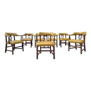 Mid Century Williamsburg Style Smoking Armchairs by Rway, Set of 7 For Sale