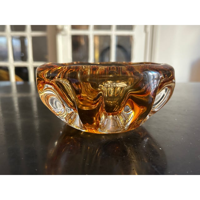 1960s Murano glass trinket tray in orange tones This piece is attributed to the mentioned designer/maker. It has no...