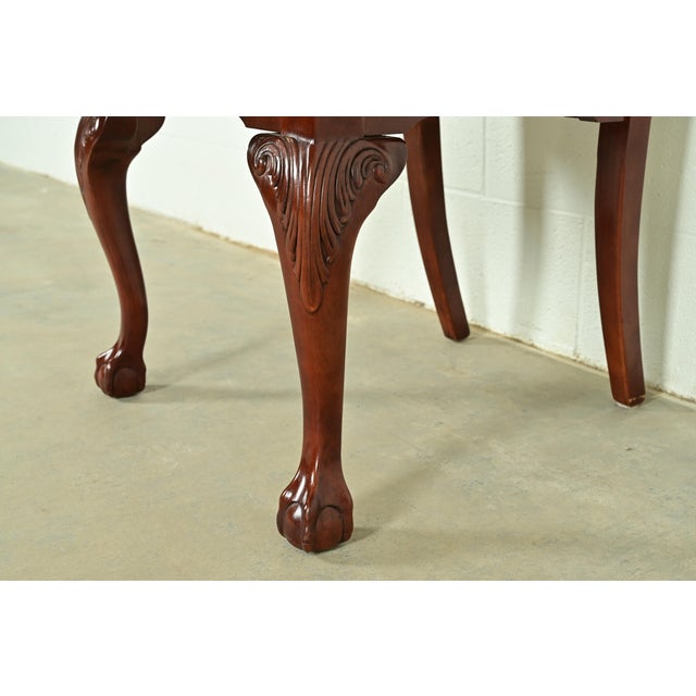 Thomasville Chippendale Carved Cherry Wood Dining Chairs, Set of Eight For Sale - Image 10 of 14