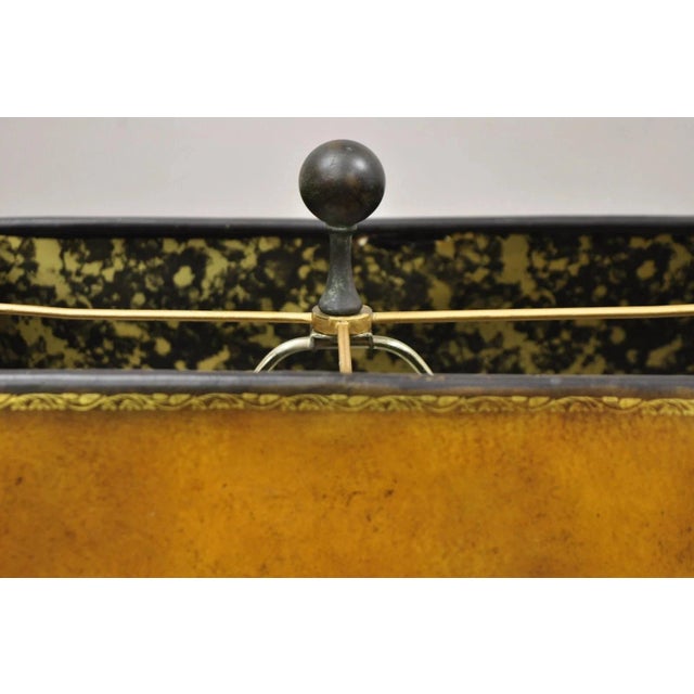 Brown Late 20th Century Maitland Smith Bronze Figural Elephant Table Lamp Faux Tooled Leather Shade (A) For Sale - Image 8 of 12