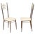A pair of high-backed chairs crafted from metal and brass, with a white, banded seat. Made in Italy in the 1950s. Wear...
