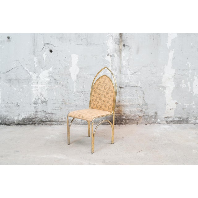 1970s Vintage Italian Dining Table and Chairs with Brass Frame, 1970s, Set of 5 For Sale - Image 5 of 13