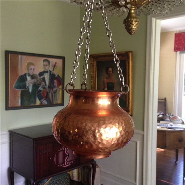 Vintage Hammered Copper Hanging Planter Chairish