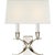 Chapman & Myers for Visual Comfort Signature Cross Bouillotte Small Sconce in Polished Nickel with Linen Shade For Sale