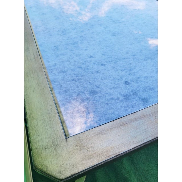 Silver Vintage Silver Gold Leaf Antique Mirrored Top 2 Tier Coffee Table by Hooker Furniture For Sale - Image 8 of 9