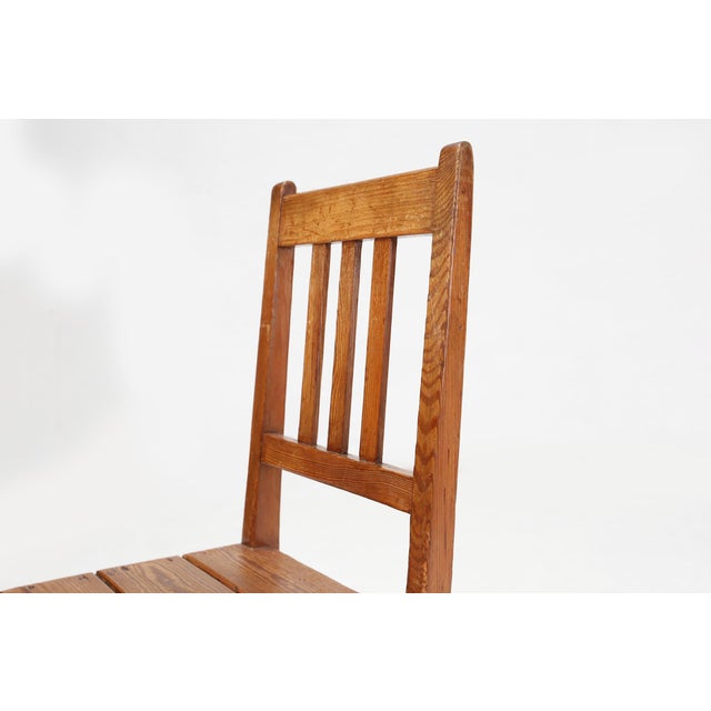 1940s Wooden Geometric Chair in the style of Jean Prouve, France, 1940s For Sale - Image 5 of 15