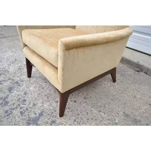 Mid 20th Century Mid Century Modern Adrian Pearsall Style Beige Diamondback Walnut Lounge Chair For Sale In Philadelphia - Image 6 of 10