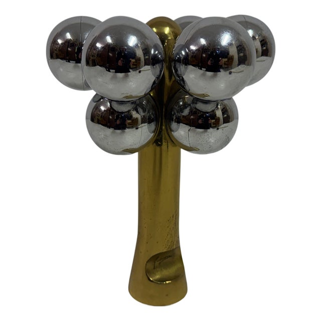 Italian Brass and Chrome Sculpture, 1970s For Sale