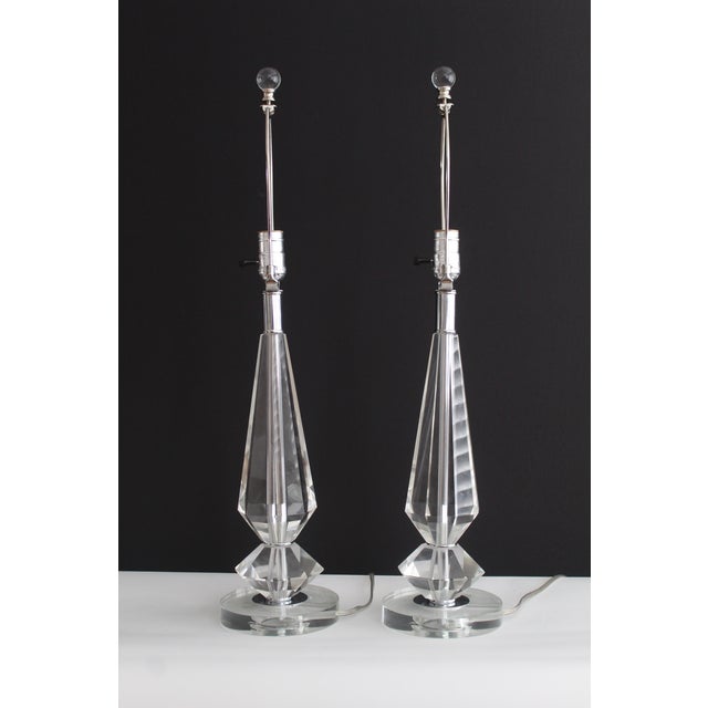 Waterford Pair of Mid 20th Century Waterford Crystal Influence Lamps For Sale - Image 4 of 12