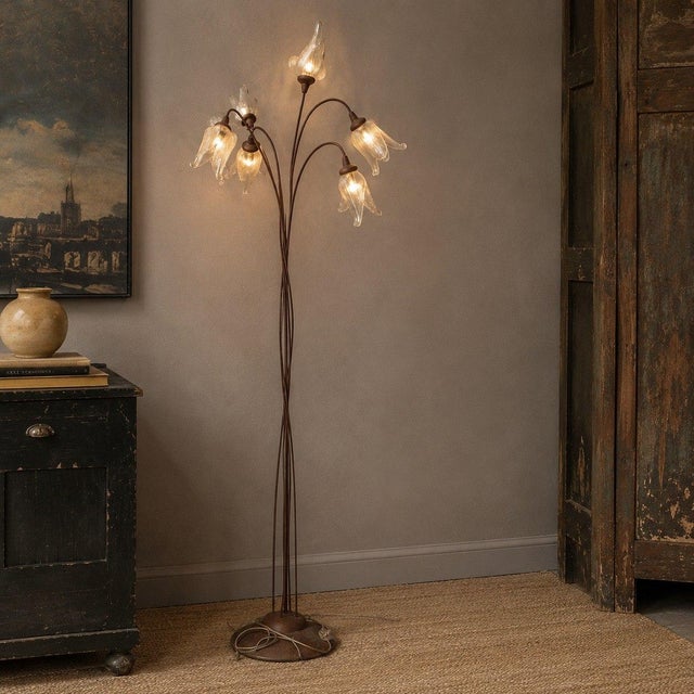 Murano Glass Six-Light Floor Lamp, 1980s For Sale - Image 4 of 4