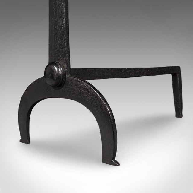 Pair of Antique Fire Dogs, English, Wrought Iron, Fireside Andiron, Victorian For Sale - Image 11 of 11