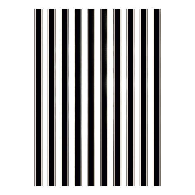 The House of Scalamandré Piano Stripe | Wallcovering Wallpaper, Ebony For Sale