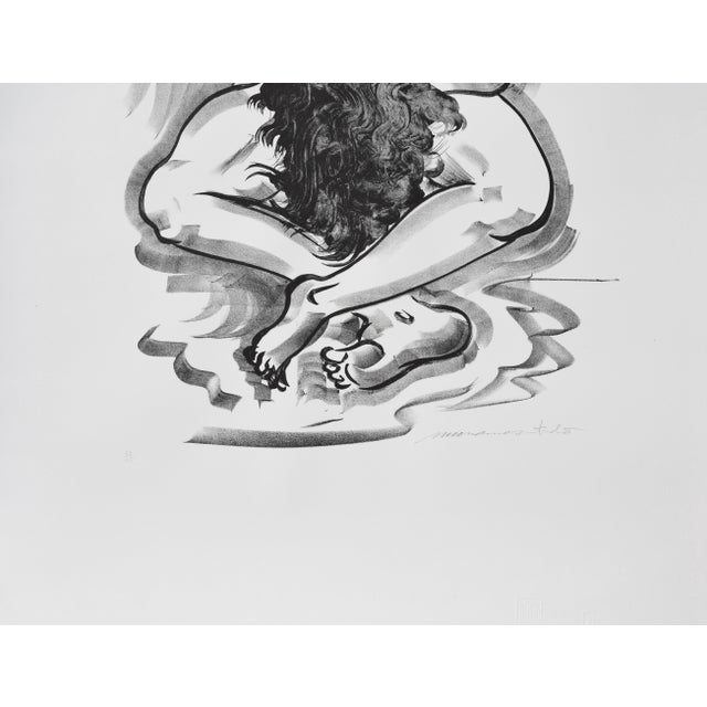 Black Muramasa Kudo, #24/25 Combing Hair, Nude, 1990s, Lithograph & Handmade Paper For Sale - Image 8 of 14