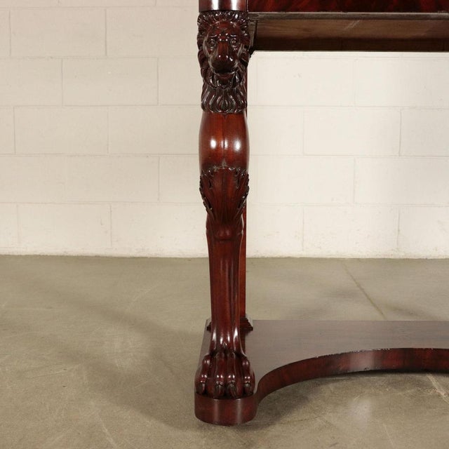 Wood 19th Century Genoese Console with Mirror in Mahogany, Italy For Sale - Image 7 of 14