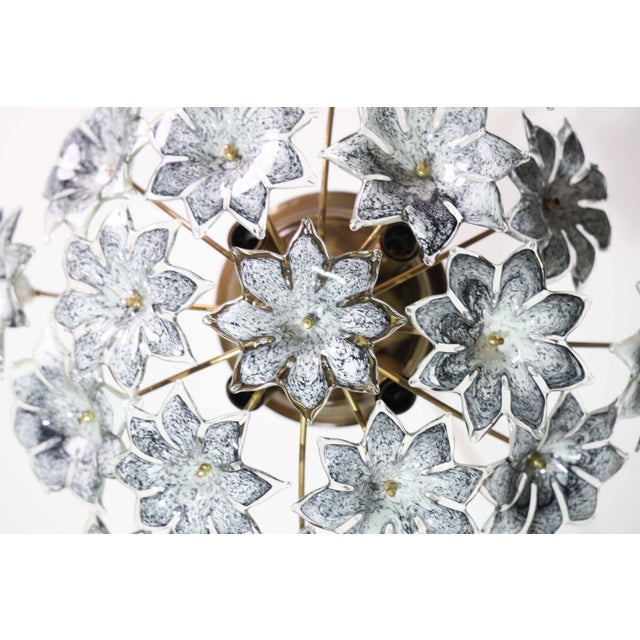 1970s Large Murano Vintage Ceiling Light Black Flowers For Sale - Image 17 of 17