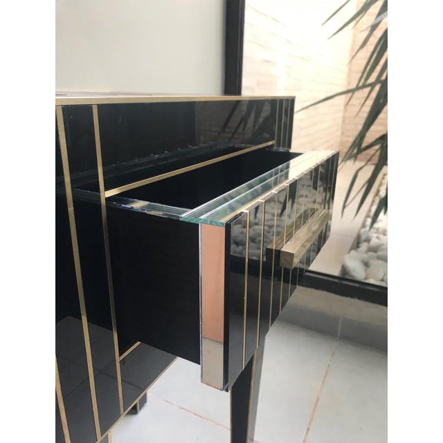 New Mirrored Nightstand in Black Mirror and Chrome, Price Per 1 Item For Sale - Image 12 of 18