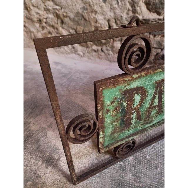 Antique French Double-Sided Shop Sign in Iron Frame, 1890s For Sale - Image 16 of 18