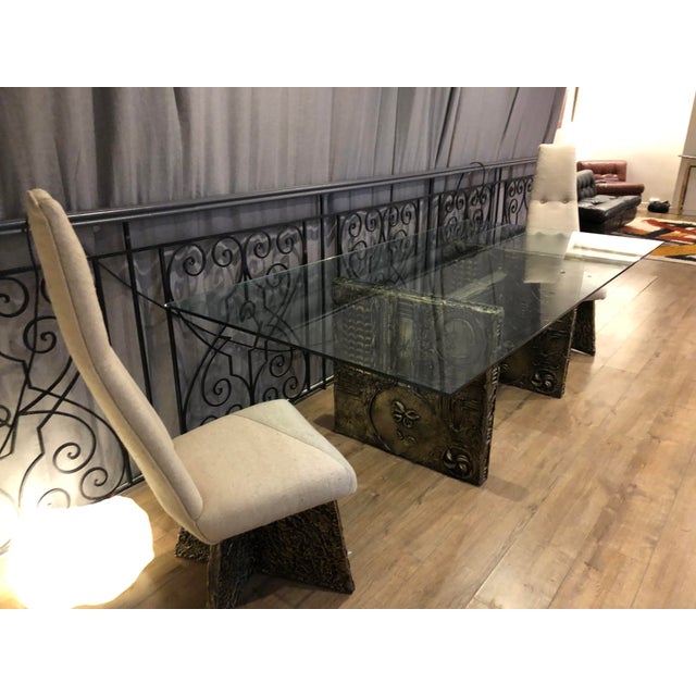 1960s Brutalist Dining or Office Table Base attributed to Adrian Pearsall for Crafts Associates For Sale - Image 5 of 13