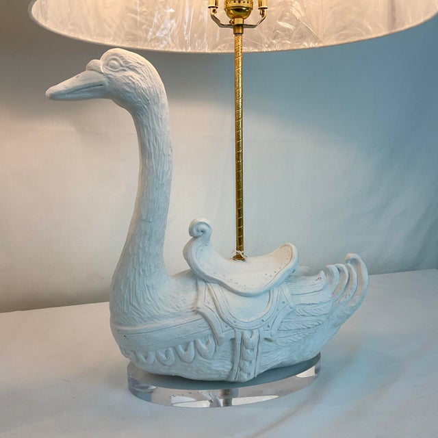 1960s Vintage 1960's Plaster Carousel Goose Lamps For Sale - Image 5 of 14
