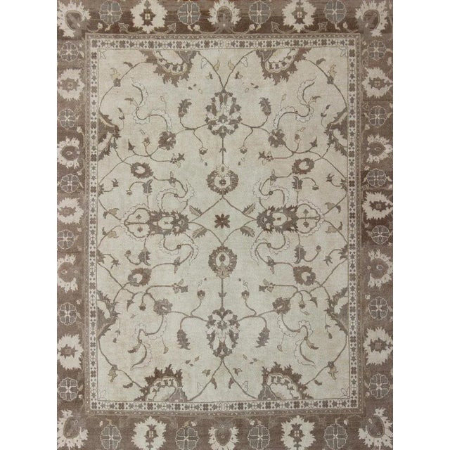 Earth Tone Rug by Keivan Woven Arts in Brown and Cream For Sale - Image 4 of 12