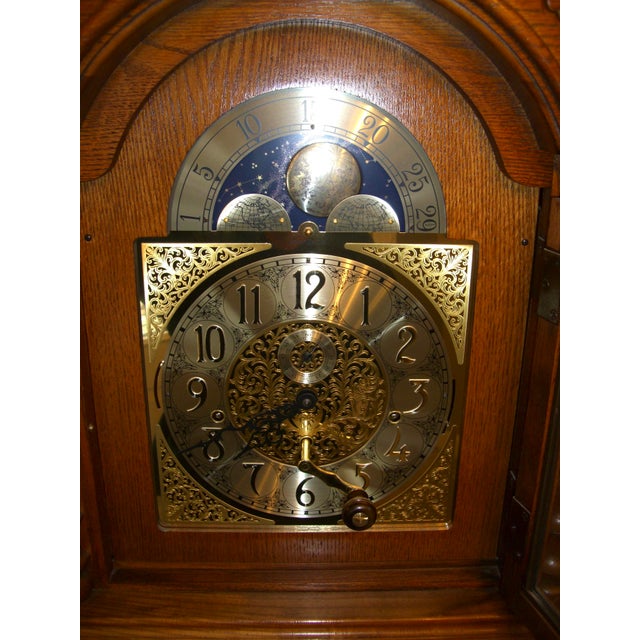1990s Howard Miller Grandfather Clock 610361 Solid Oak Chairish