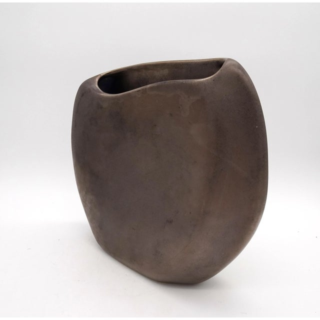 Free-Form Antracite Glazed Ceramic Vase by Max Idlas, 1970s For Sale - Image 14 of 16