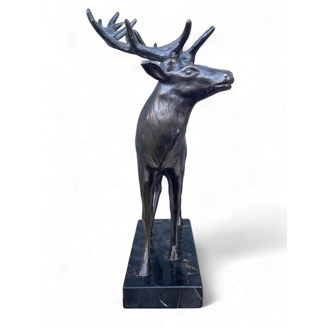 Bronze Deer Sculpture, 1920s-1940s For Sale - Image 6 of 16