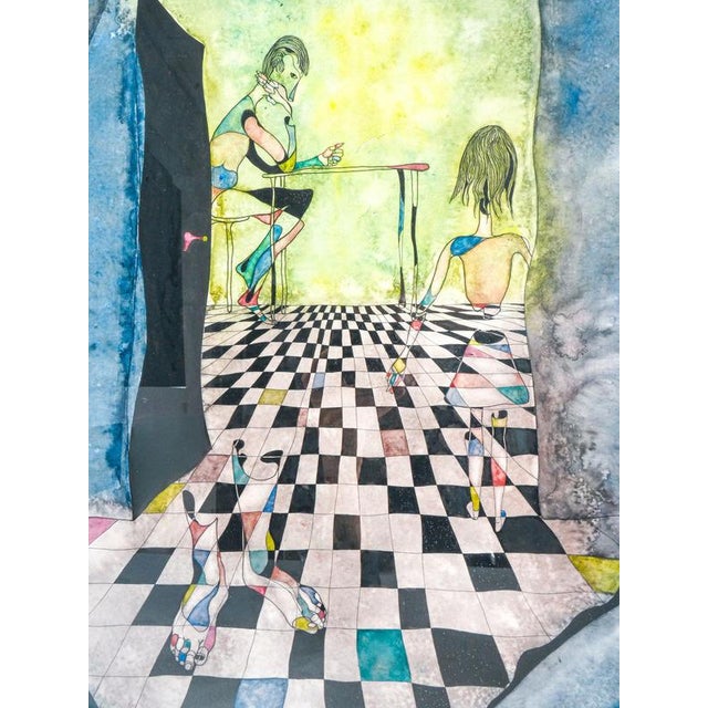 Ermanno Metelerkamp, Apparition, 1970, Watercolor and Ink on Paper For Sale - Image 10 of 16