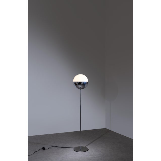 Metal Italian Chrome Floor Lamp, 1950s For Sale - Image 7 of 8