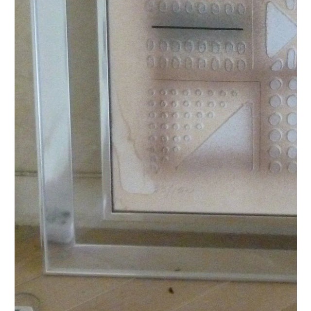 70's Triptych serigraph op art wall art including a peace sign signed appears all fuzzy until you get up close and it is...