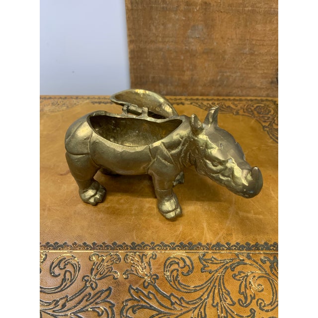 Late 20th Century Brass Rhinoceros Box For Sale - Image 4 of 7