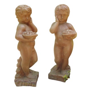 Vintage Impruneta Terracotta Putti, 1980s, Set of 2 For Sale