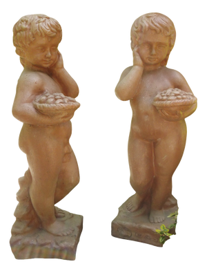 Vintage Impruneta Terracotta Putti, 1980s, Set of 2